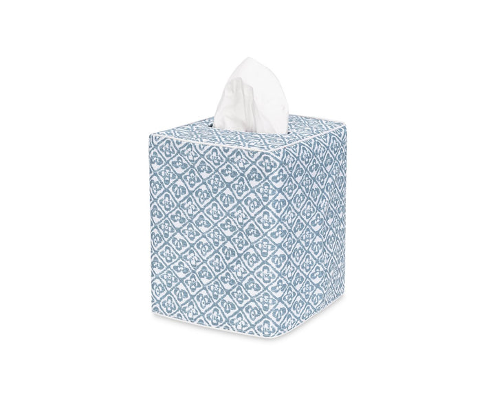 Catarina Tissue Box Cover Bath Accessories Matouk Hazy Blue 