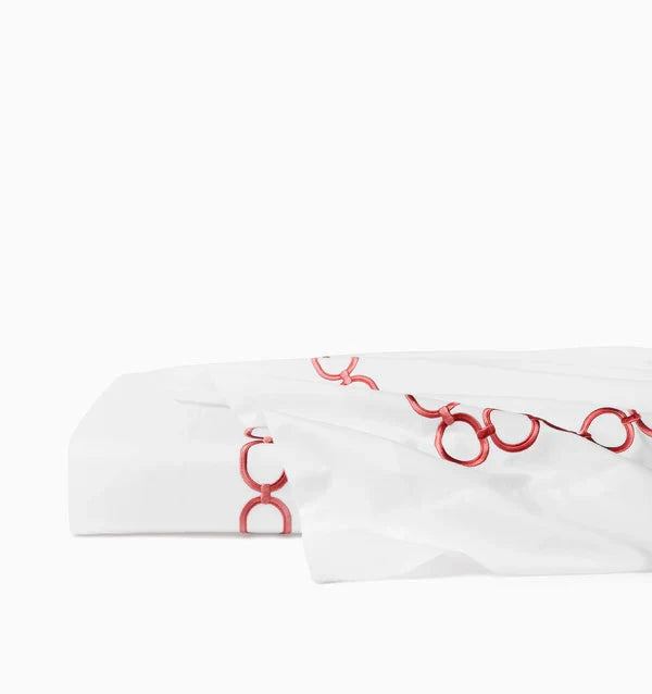 Catena Flat Sheet Bedding Style Sferra Persimmon Full/Queen 