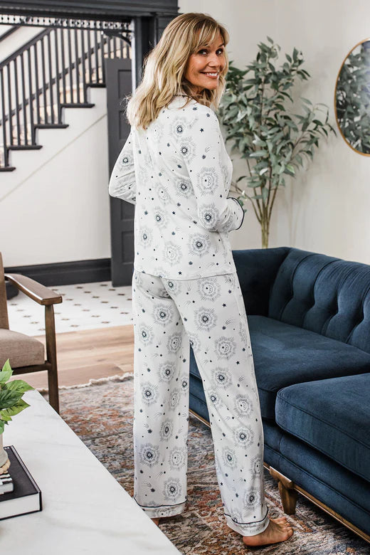 Celestial Amber Bamboo Classic Button PJ Set Sleepwear & Loungewear Yala Designs 