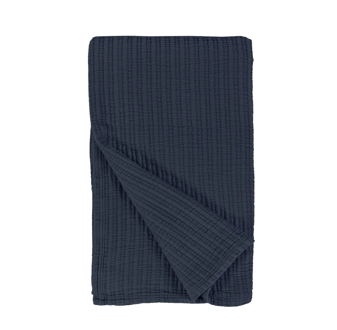 Chatham Queen Coverlet Bedding Style Pom Pom at Home Navy 