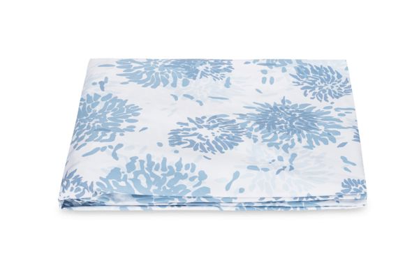 Chrysanthemum Fitted Sheet Bedding Matouk Blue Twin 