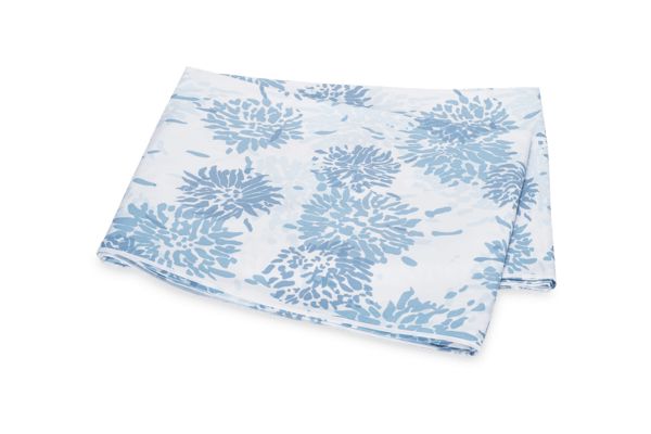 Chrysanthemum Flat Sheet Bedding Matouk Blue Twin 