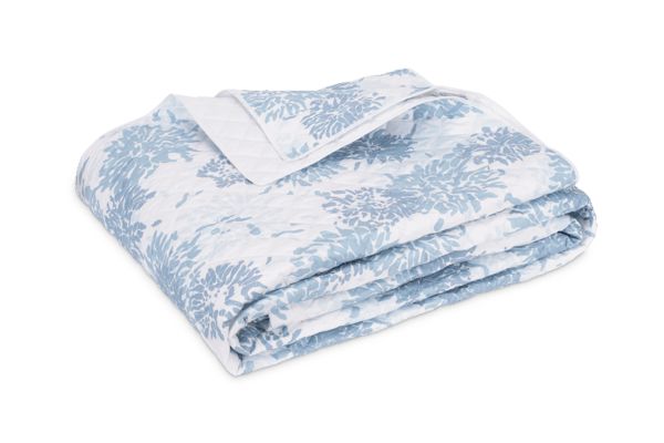 Chrysanthemum Quilt Bedding Matouk Blue Twin 