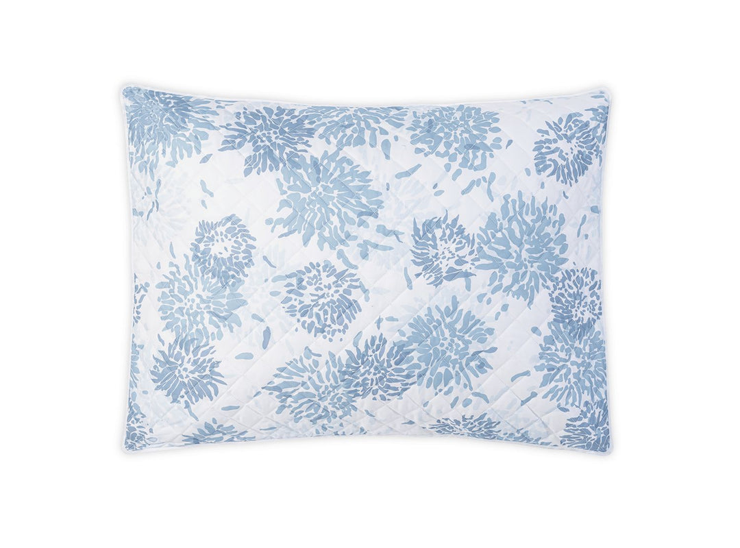 Chrysanthemum Quilted Sham Bedding Matouk Blue Boudoir 