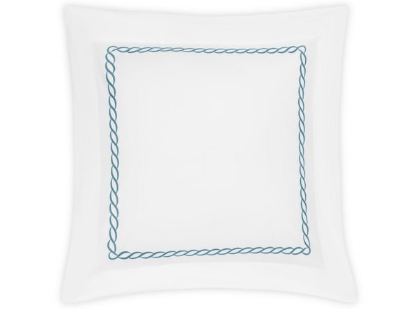 Classic Chain Euro Sham Bedding Style Matouk Aqua 