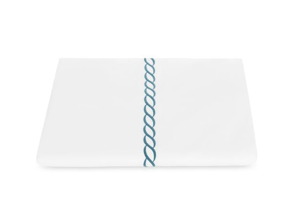 Classic Chain Full/Queen Duvet Cover Bedding Style Matouk Aqua 