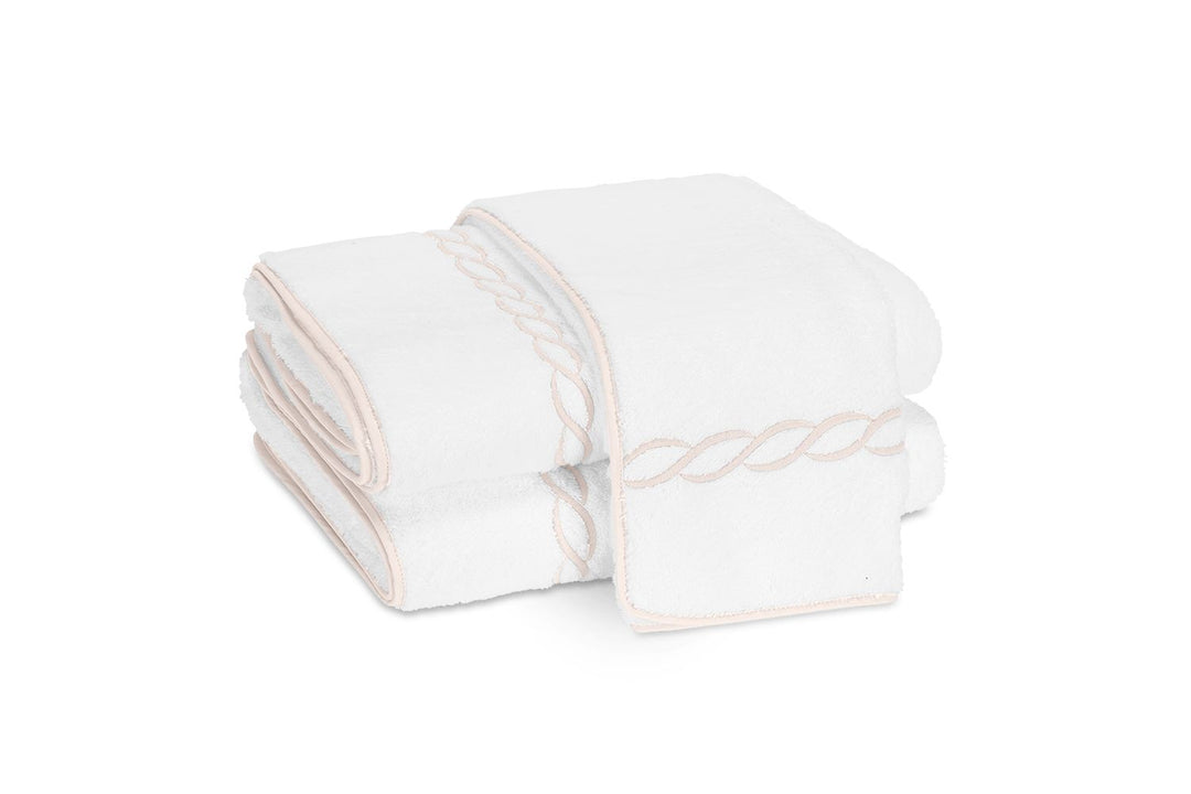 Classic Chain Guest Towel Bath Linens Matouk Blush 