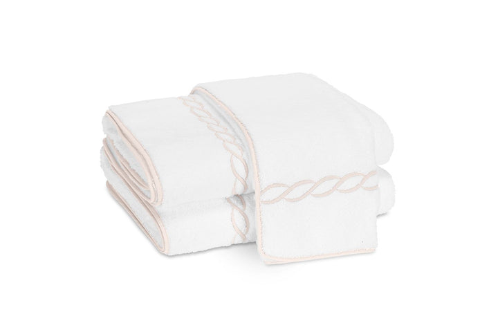 Classic Chain Guest Towel Bath Linens Matouk Blush 