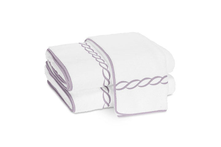 Classic Chain Guest Towel Bath Linens Matouk Lilac 