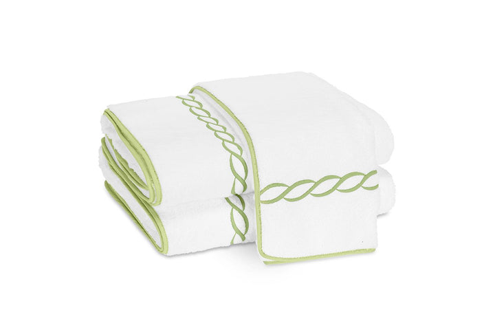 Classic Chain Guest Towel Bath Linens Matouk Spring Green 