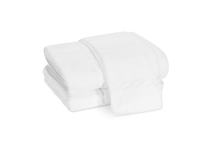 Classic Chain Guest Towel Bath Linens Matouk White 