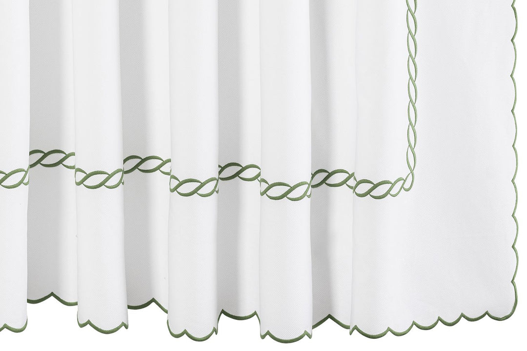 Classic Chain Scallop Shower Curtain Shower Curtains Matouk Clover 