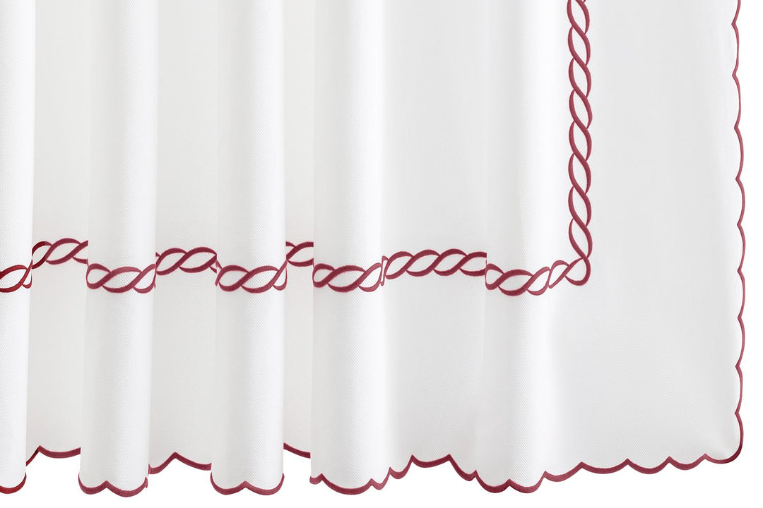 Classic Chain Scallop Shower Curtain Shower Curtains Matouk Red 