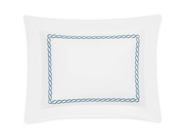 Classic Chain Standard Sham Bedding Style Matouk Aqua 