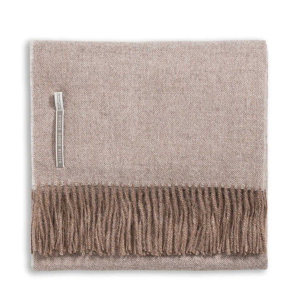 Classic Herringbone Alpaca Throw Throw Alicia Adams Clay 