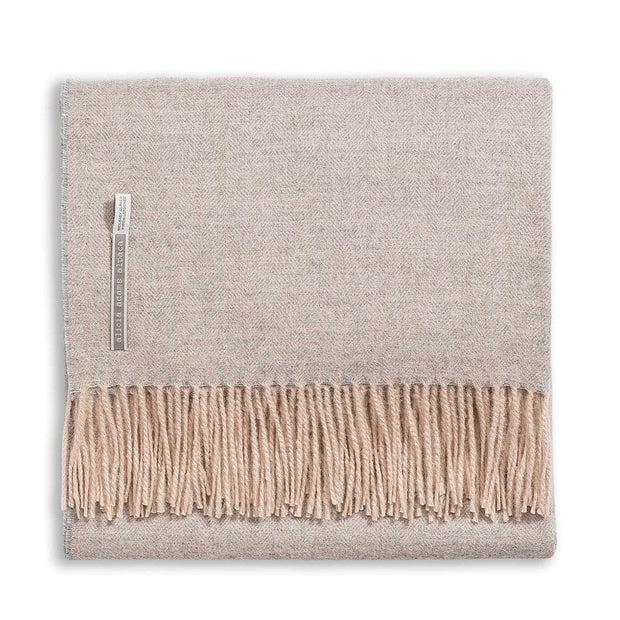 Classic Herringbone Alpaca Throw Throw Alicia Adams Craft 