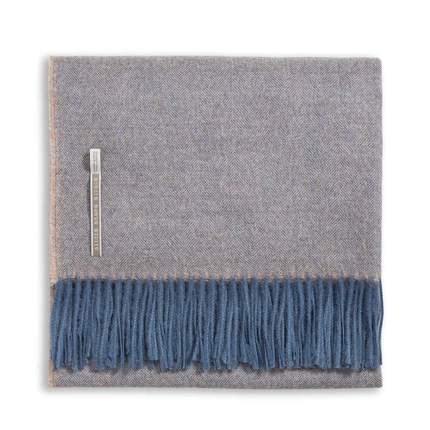 Classic Herringbone Alpaca Throw Throw Alicia Adams Dove 