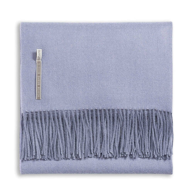 Classic Herringbone Alpaca Throw Throw Alicia Adams Dusty Aqua 