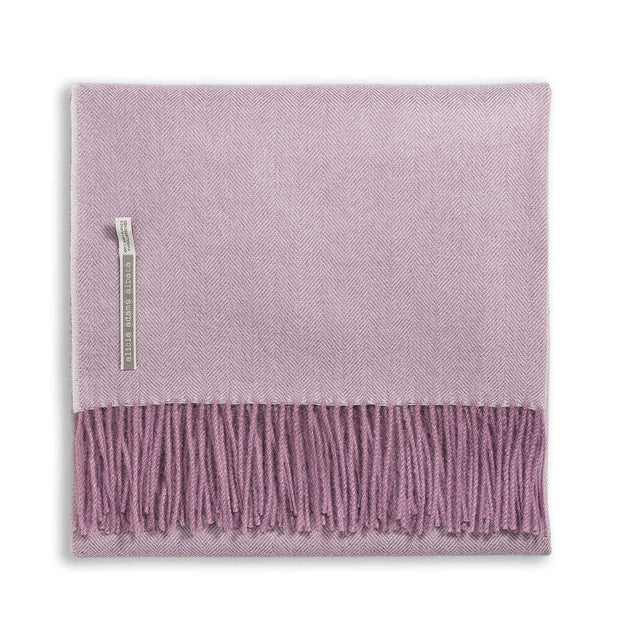 Classic Herringbone Alpaca Throw Throw Alicia Adams Pale Orchid 