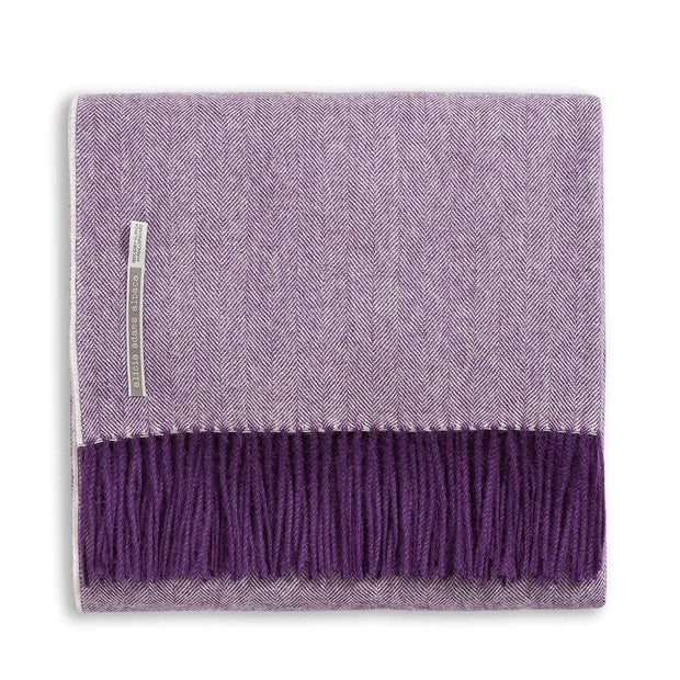 Classic Herringbone Alpaca Throw Throw Alicia Adams Royal Grape 