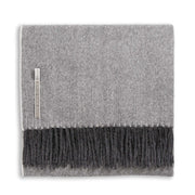 Classic Herringbone King Bed Scarf Blanket Alicia Adams Dark Grey 