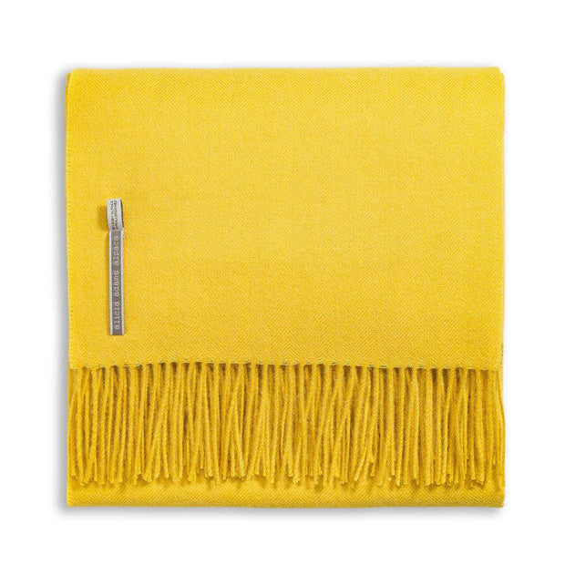 Classic Herringbone King Bed Scarf Blanket Alicia Adams Lemon 