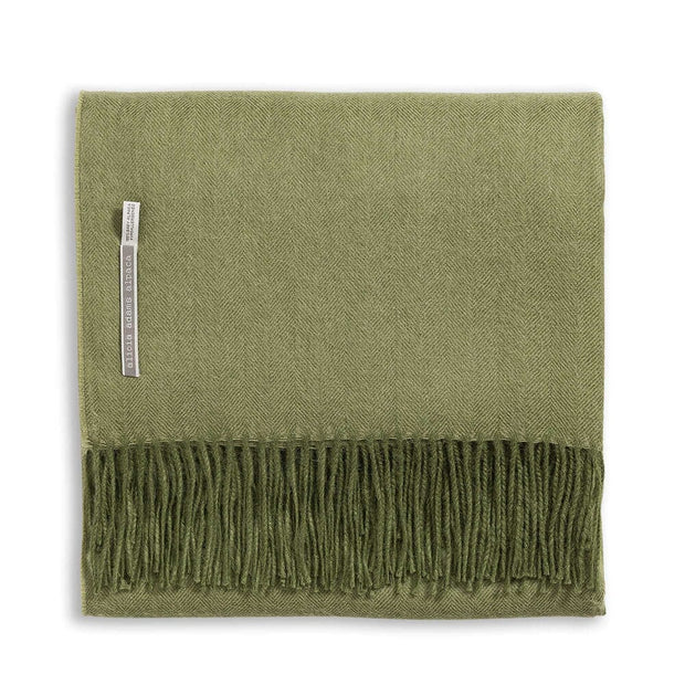 Classic Herringbone King Bed Scarf Blanket Alicia Adams Racing Green 