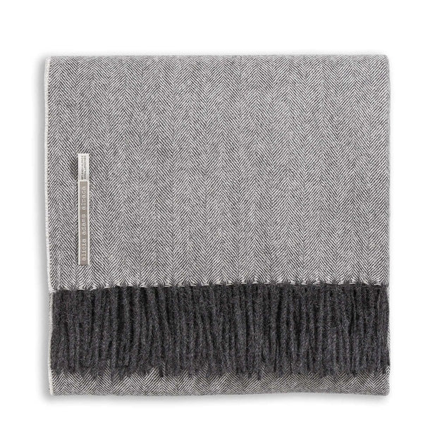 Classic Herringbone King Blanket Blanket Alicia Adams Dark Grey 