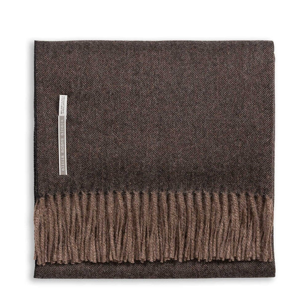 Classic Herringbone King Blanket Blanket Alicia Adams Fudge 