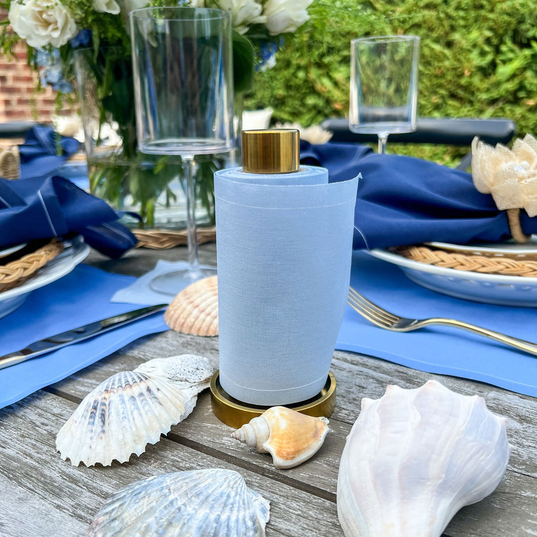 Cotton Cocktail Napkin Roll: Glass Slipper (Light Blue) Table Theory (Formerly Toasting with Tara) 