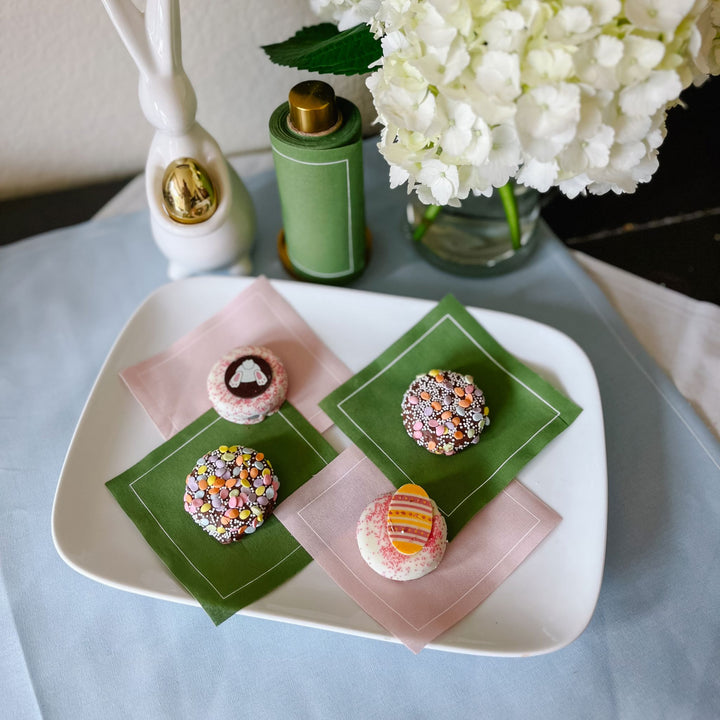 Cotton Cocktail Napkin Roll: Olive (Warm Green) Table Theory (Formerly Toasting with Tara) 