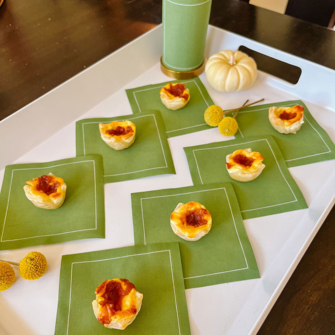 Cotton Cocktail Napkin Roll: Olive (Warm Green) Table Theory (Formerly Toasting with Tara) 