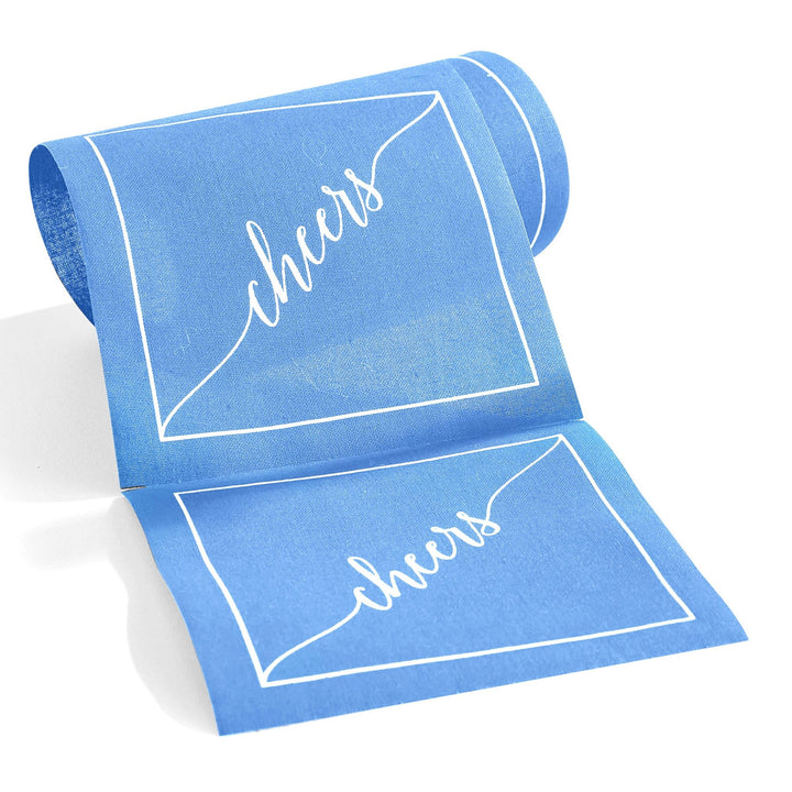 Cotton Cocktail Napkin Roll: Summer Dreaming -White “Cheers" Table Theory (Formerly Toasting with Tara) 