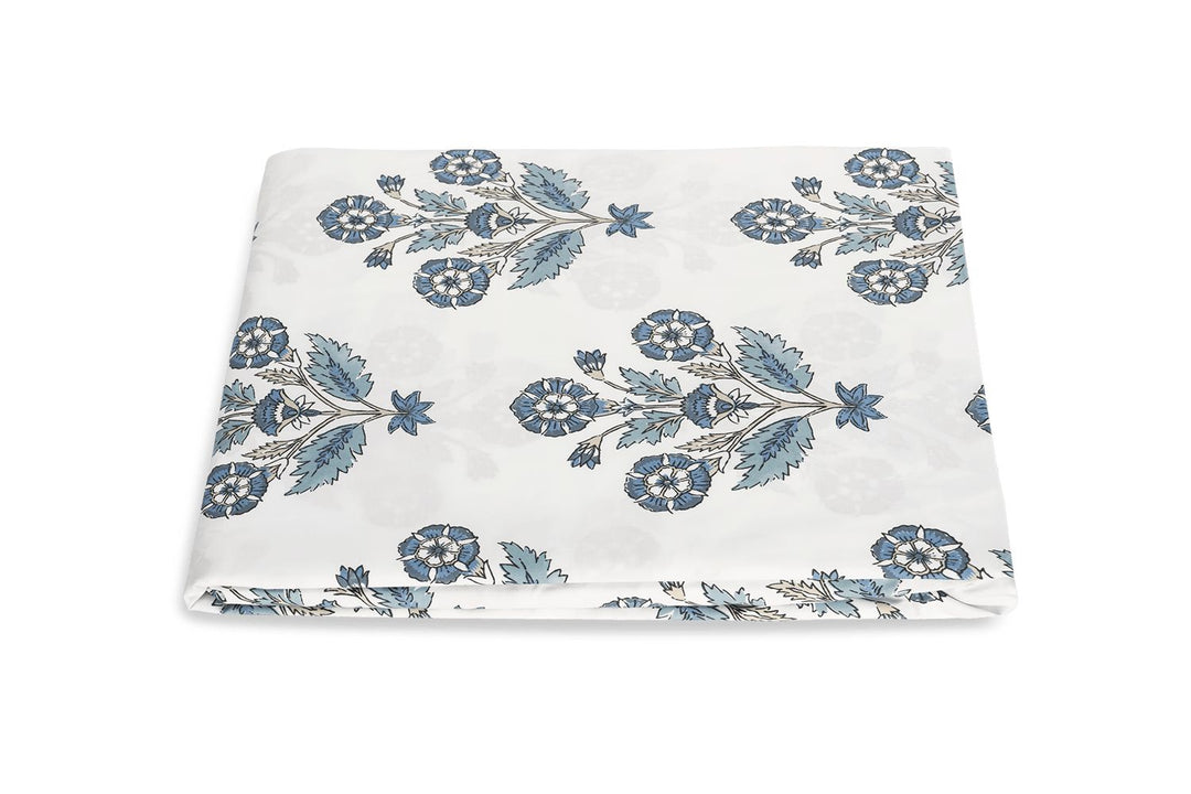 Dalila Fitted Sheet Bedding Style Matouk Mineral Blue King 