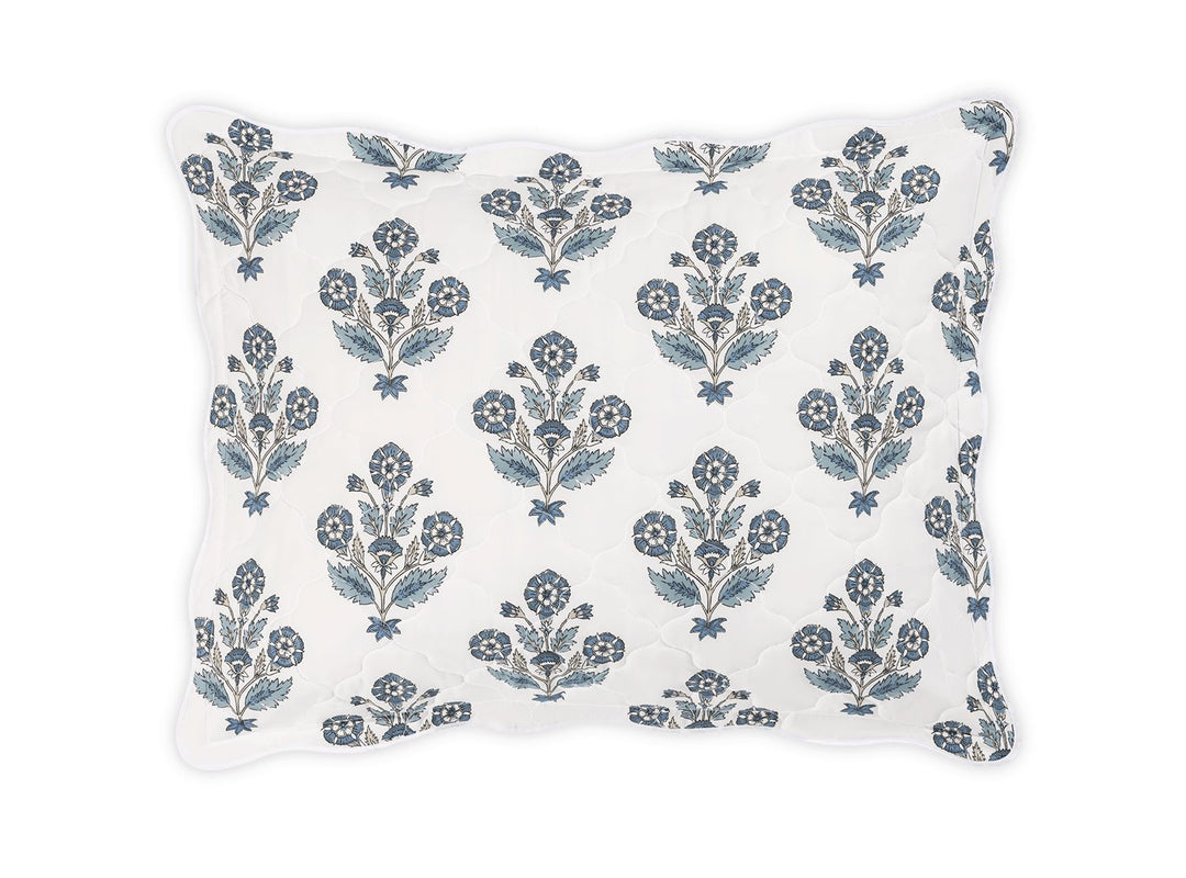 Dalila Quilted Sham Bedding Style Matouk Mineral Blue Quilted Standard 