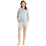 Dream 3/4 Sleeve Boat Neck Top and Short Set Sleepwear & Loungewear Softies Small Heather Grey 