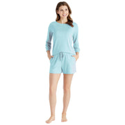 Dream 3/4 Sleeve Boat Neck Top and Short Set Sleepwear & Loungewear Softies Small Surf 