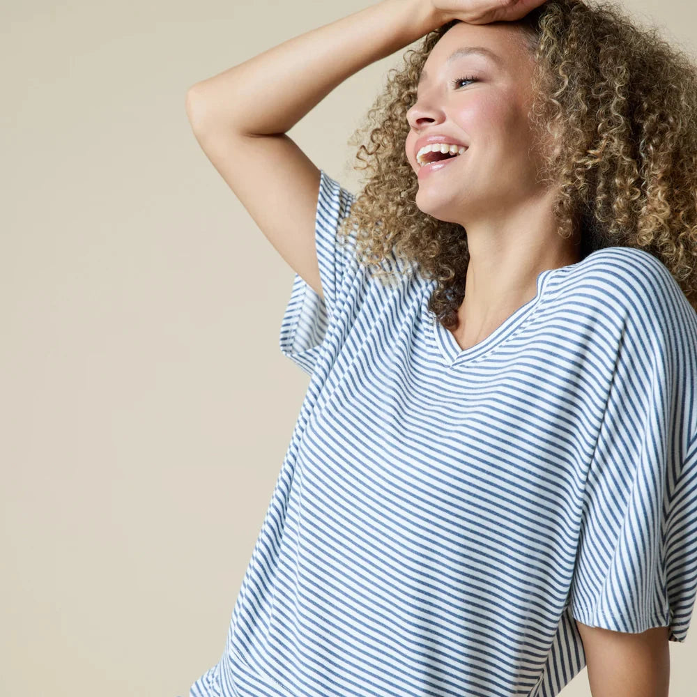 Dream Relaxed V-neck with Capri Lounge Set Loungewear Softies 