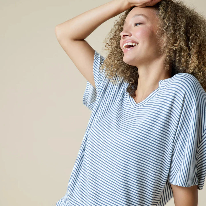 Dream Relaxed V-neck with Capri Lounge Set Loungewear Softies 