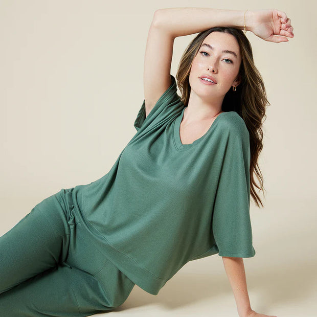 Dream Relaxed V-neck with Capri Lounge Set Loungewear Softies 