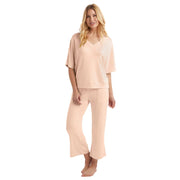 Dream Relaxed V-neck with Capri Lounge Set Loungewear Softies X-Small Apricot 