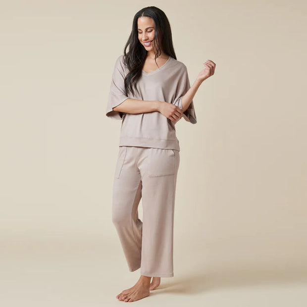 Dream Relaxed V-neck with Capri Lounge Set Loungewear Softies X-Small Coco 