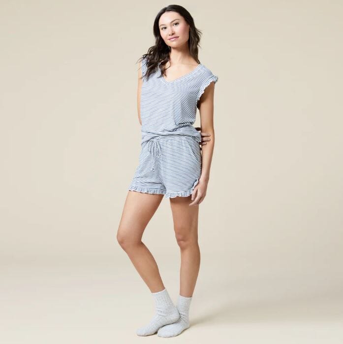 Dream Ruffle Top & Short Set Indigo/White Sleepwear & Loungewear Softies 