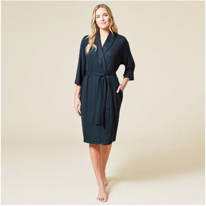 Dream Shawl Collar Robe Robes Softies Black X-Small 