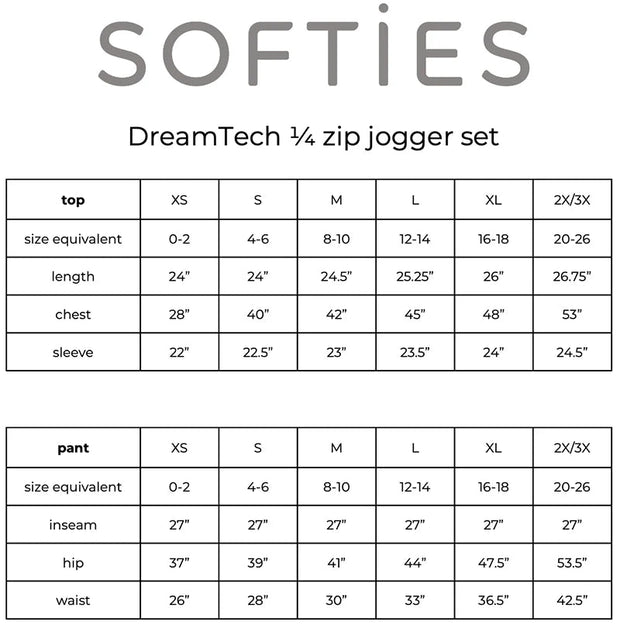 Dream Tech 1/4 Zip Jogger Set Loungewear Softies 