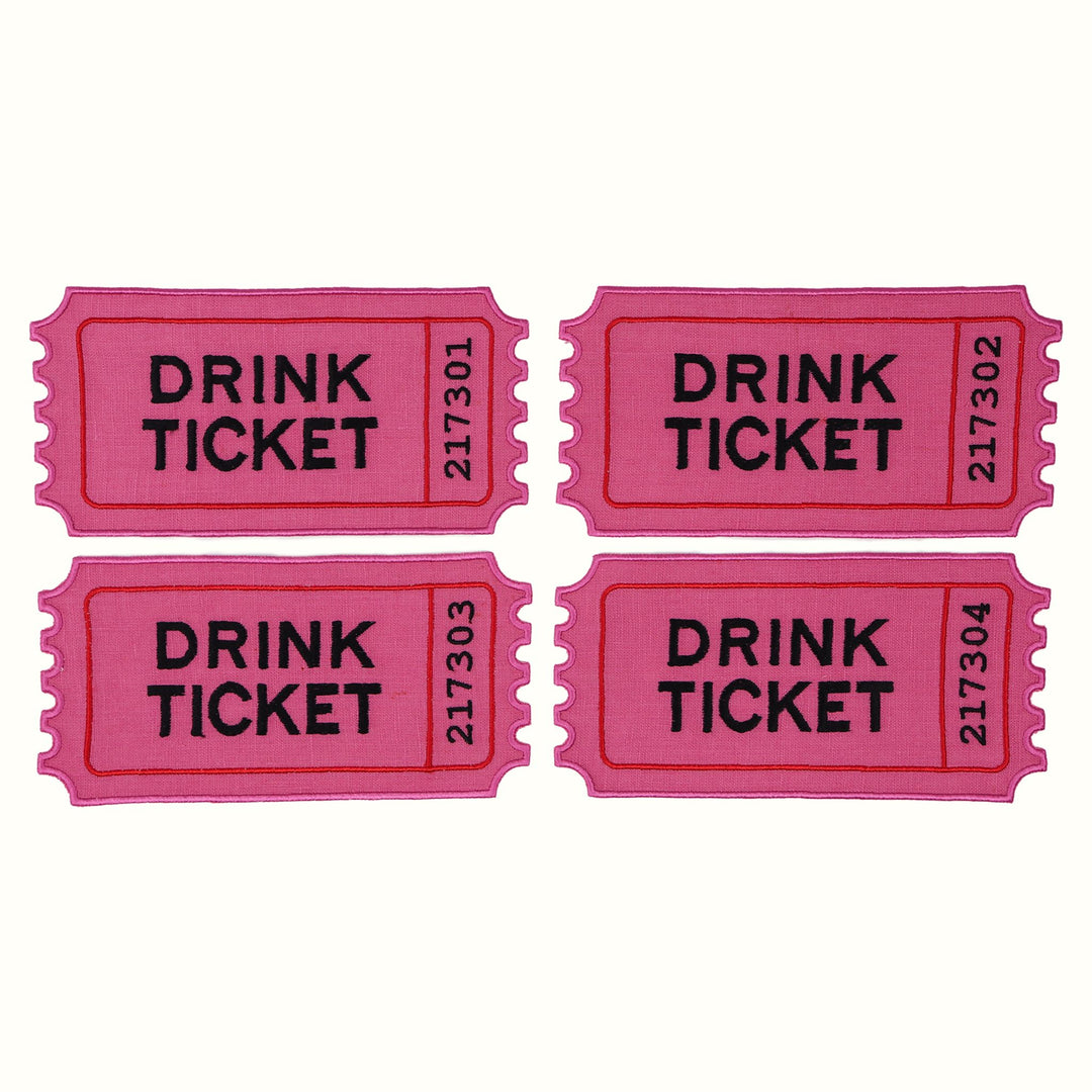 Drink Ticket Cocktail Napkins - Set of 4 House of Gleason 
