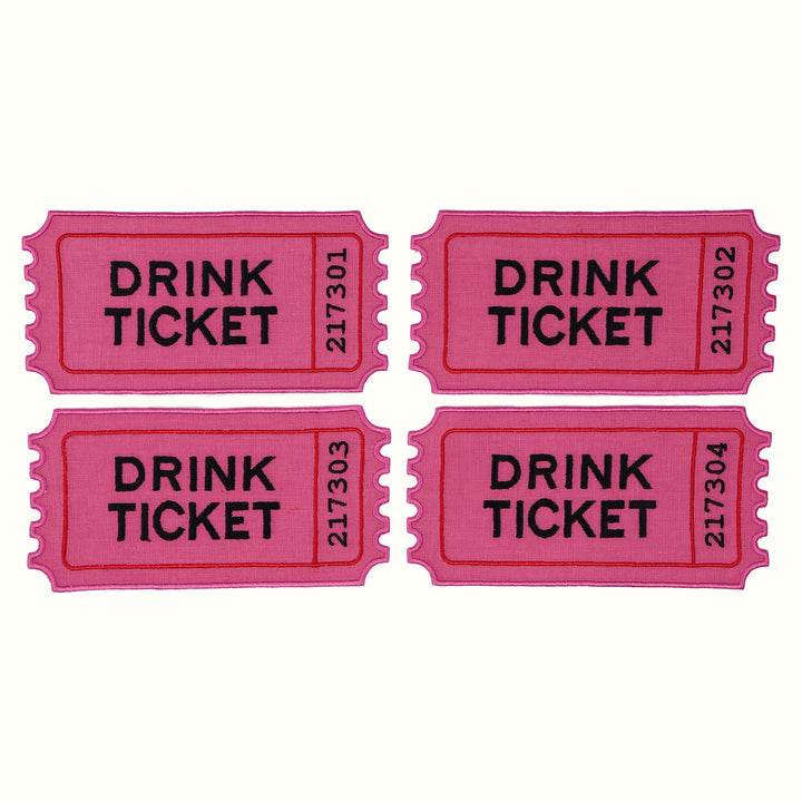 Drink Ticket Cocktail Napkins - Set of 4 House of Gleason 