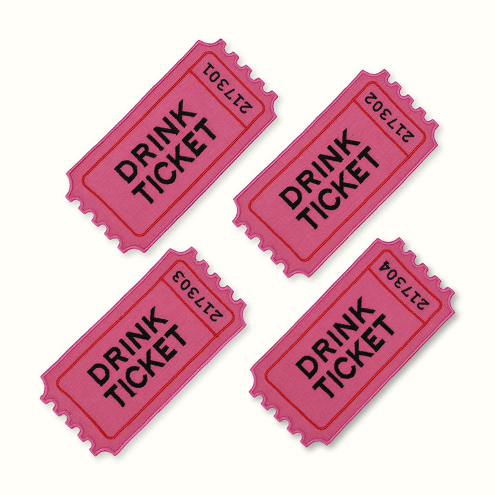 Drink Ticket Cocktail Napkins - Set of 4 House of Gleason 