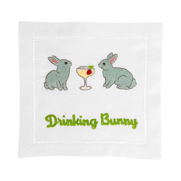 Drinking Bunny Cocktail Napkin Table Linens August Morgan 