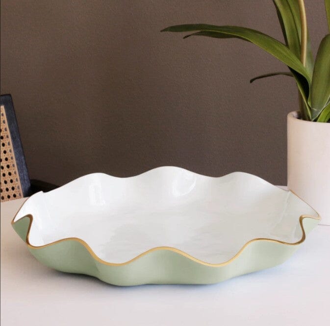 ENCANTO Carola Large Round Platter (Pistachio and White) Kitchenware Beatriz Ball 